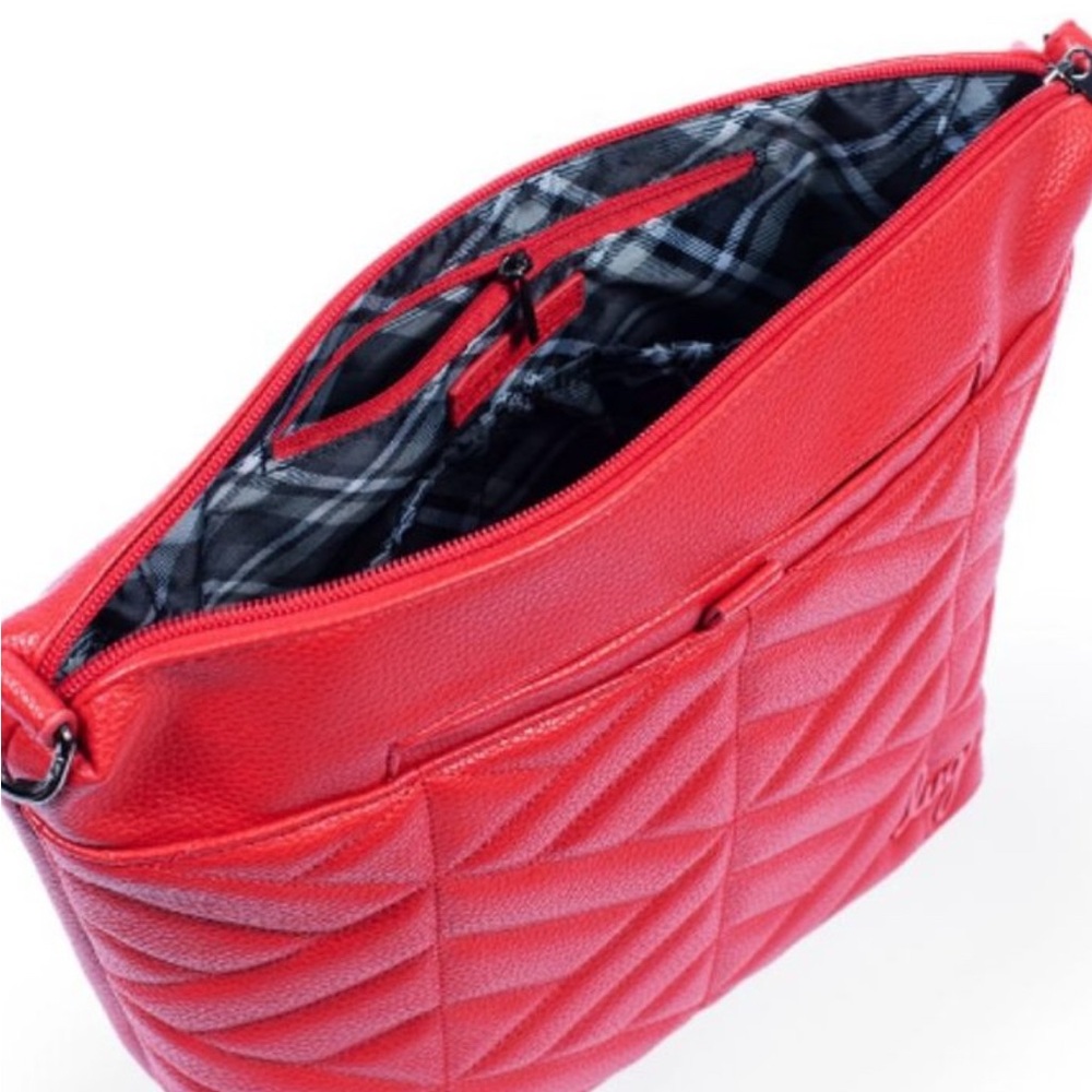 lug Red Quilted Crossbody with Patterned Strap - Picture 3 of 7